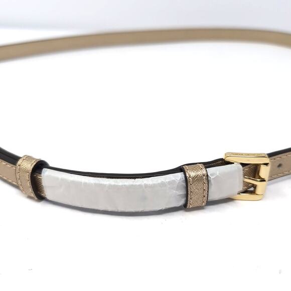 Michael Kors Handbag Gold Saffiano Leather Shoulder Crossbody Strap 49 in NEW - Picture 2 of 6